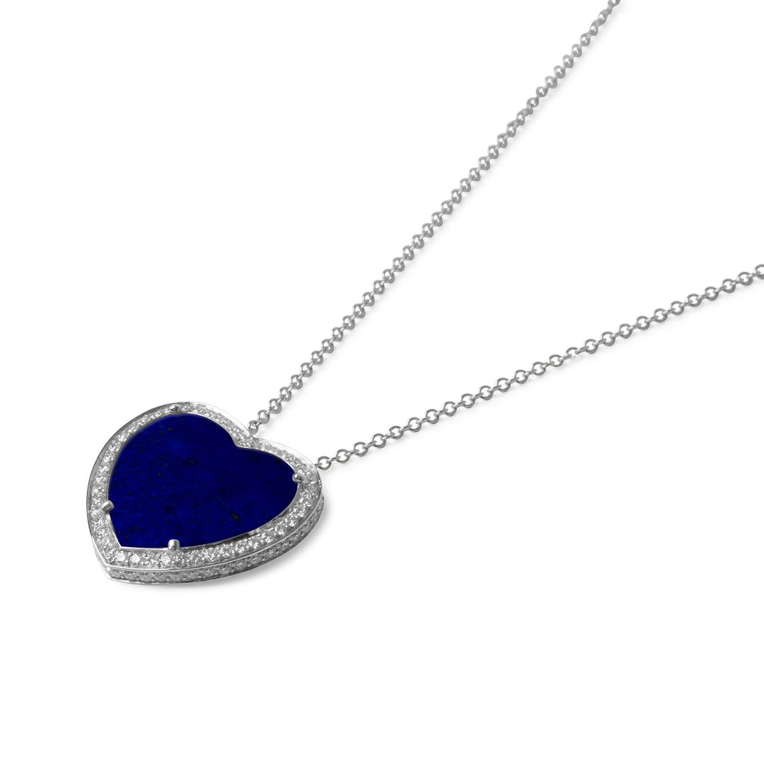 Amore necklace with lapis lazuli in white gold, large size (view 2)