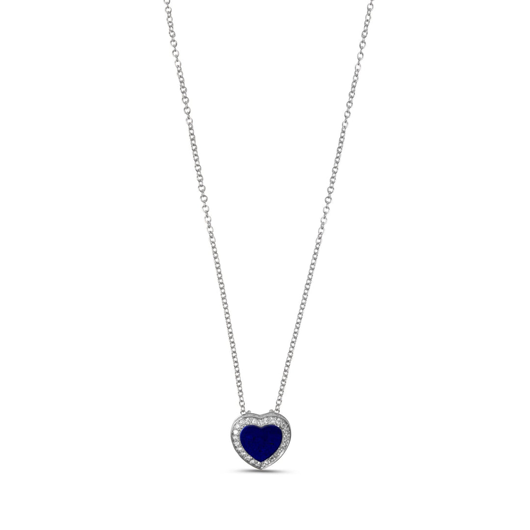 Amore necklace with lapis lazuli in white gold, small size