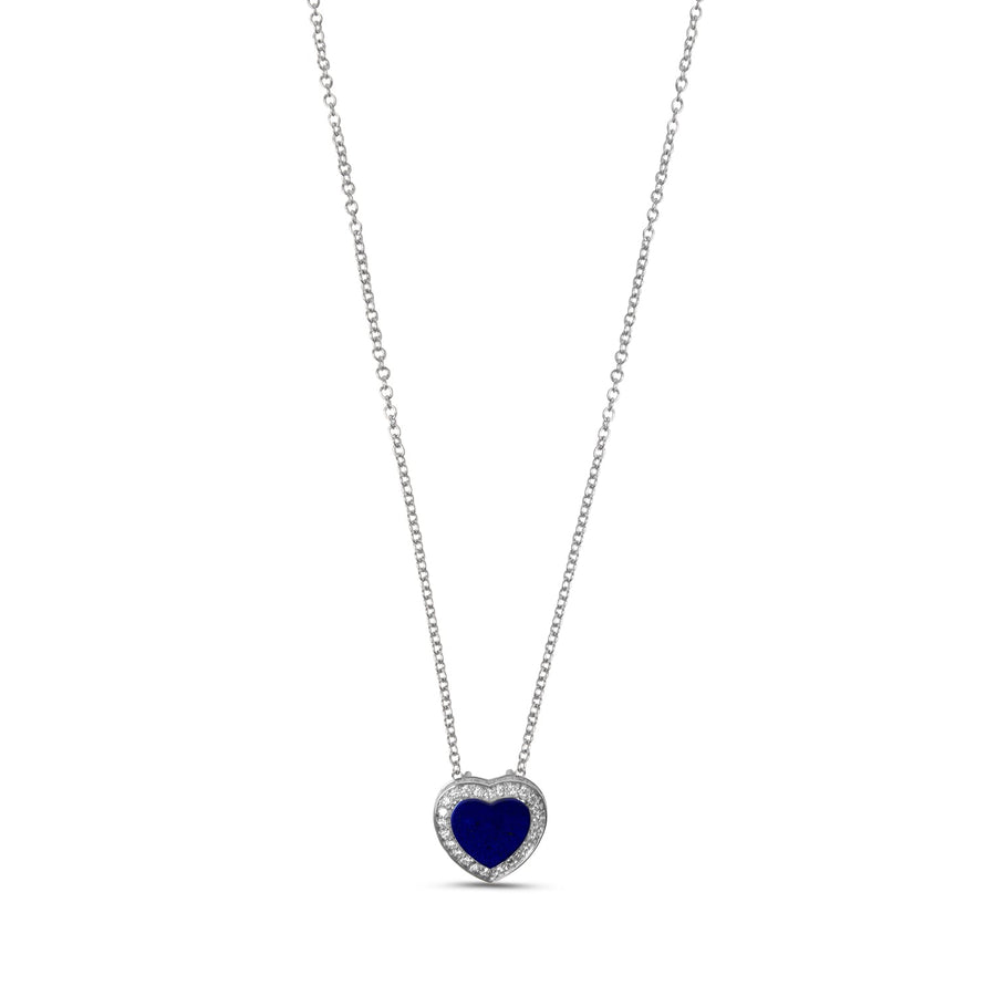 Amore necklace with lapis lazuli in white gold, small size