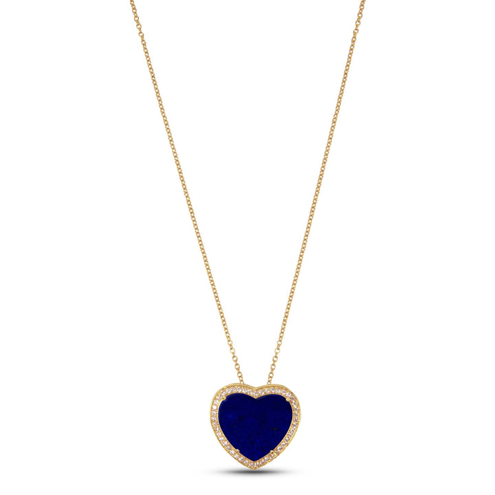 Amore necklace with lapis lazuli in yellow gold, large size