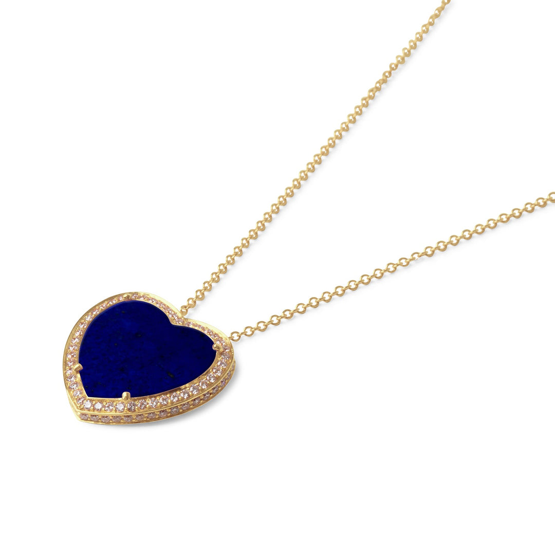Amore necklace with lapis lazuli in yellow gold, large size (view 2)