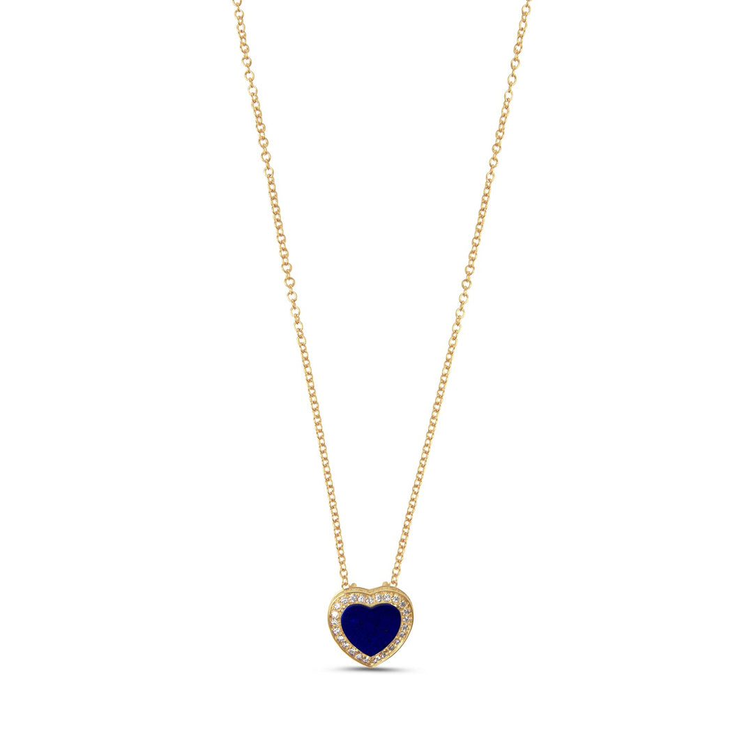 Amore necklace with lapis lazuli in yellow gold, small size