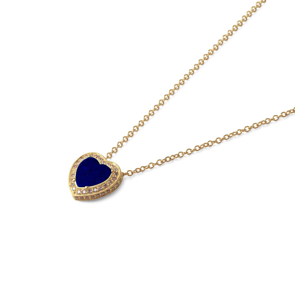 Amore necklace with lapis lazuli in yellow gold, small size (view 2)