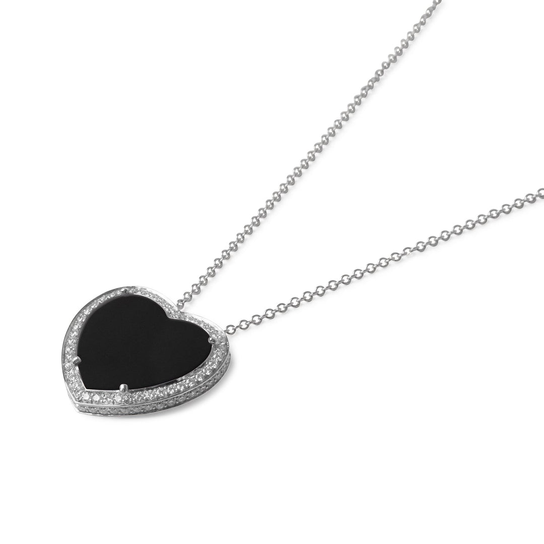 Amore necklace with onyx in white gold, large size (view 2)