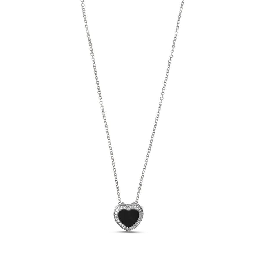 Amore necklace with onyx in white gold, small size
