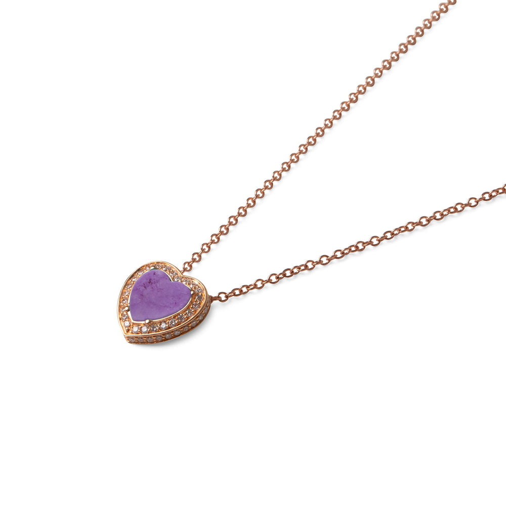 Amore necklace with purple agate in rose gold, small size (view 2)