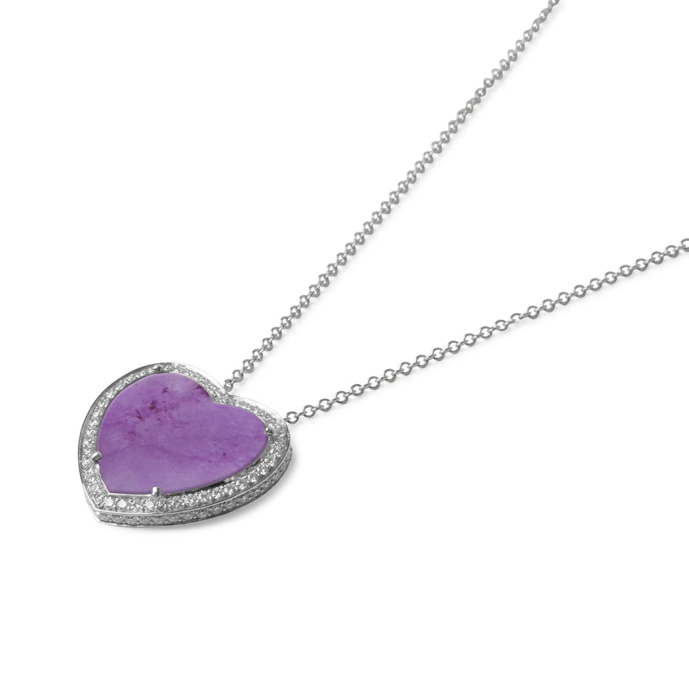 Amore necklace with purple agate in white gold, large size (view 2)