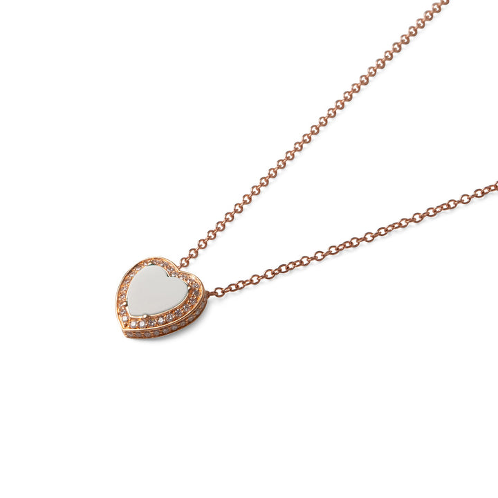 Amore necklace with white agate in rose gold, small size (view 2)