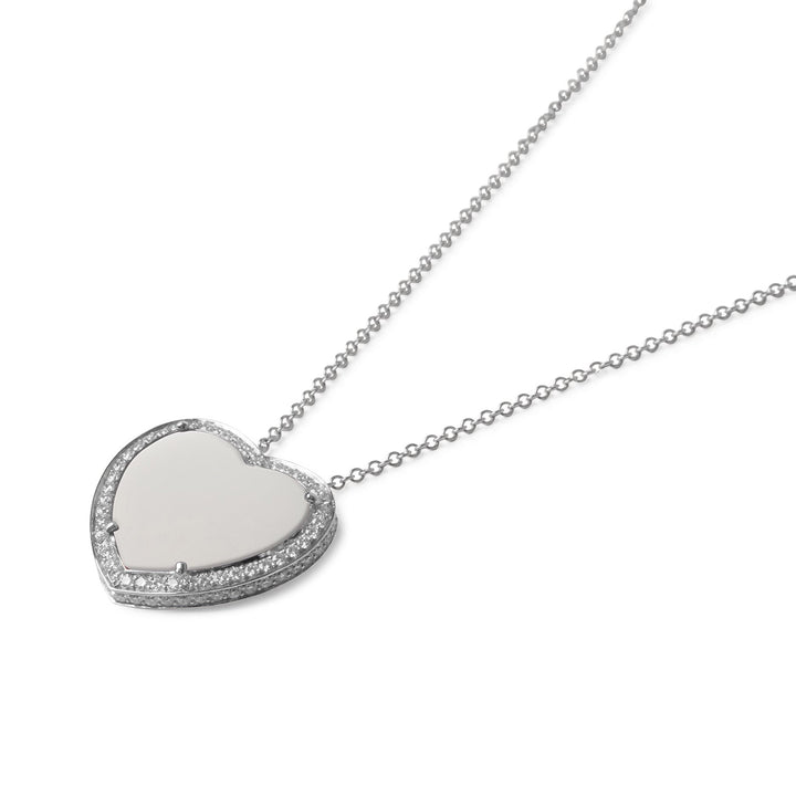 Amore necklace with white agate in white gold, large size (view 2)