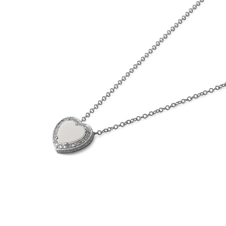 Amore necklace with white agate in white gold, small size (view 2)