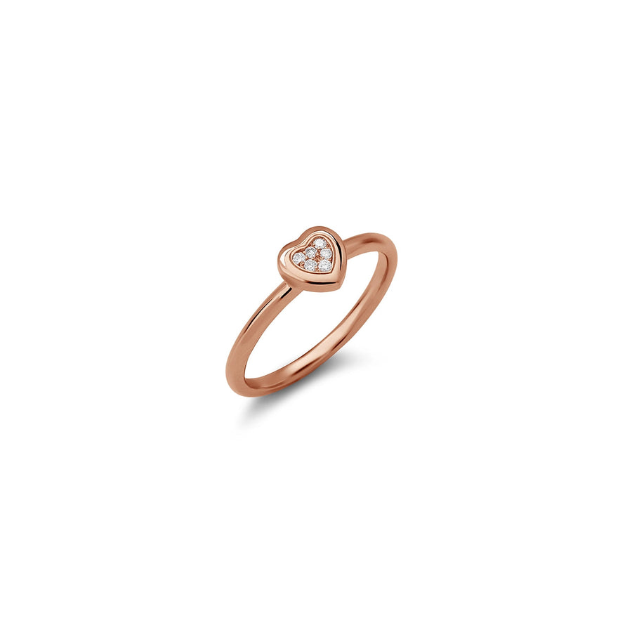 Amore rings with bambina diamond in rose gold