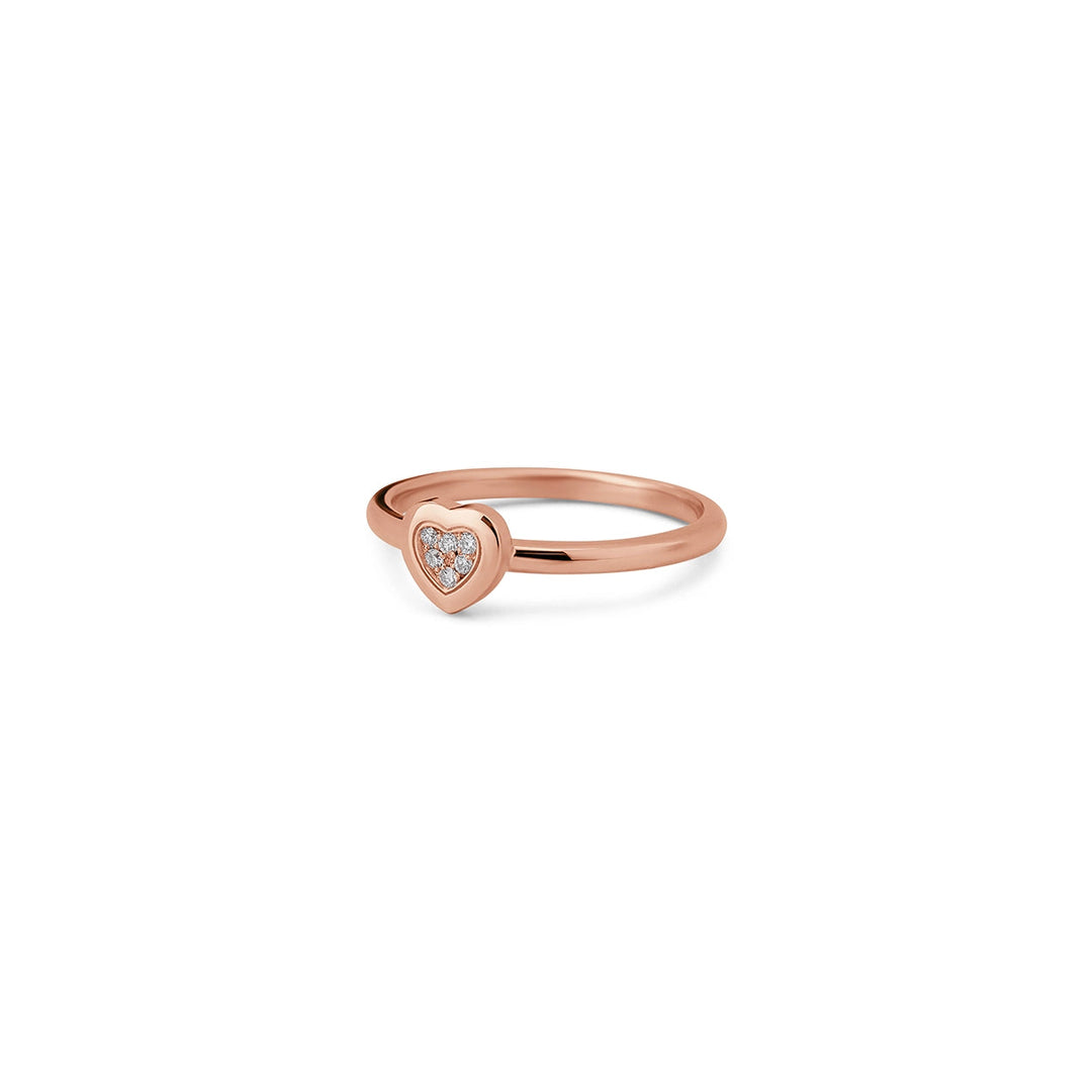 Amore rings with bambina diamond in rose gold (view 2)