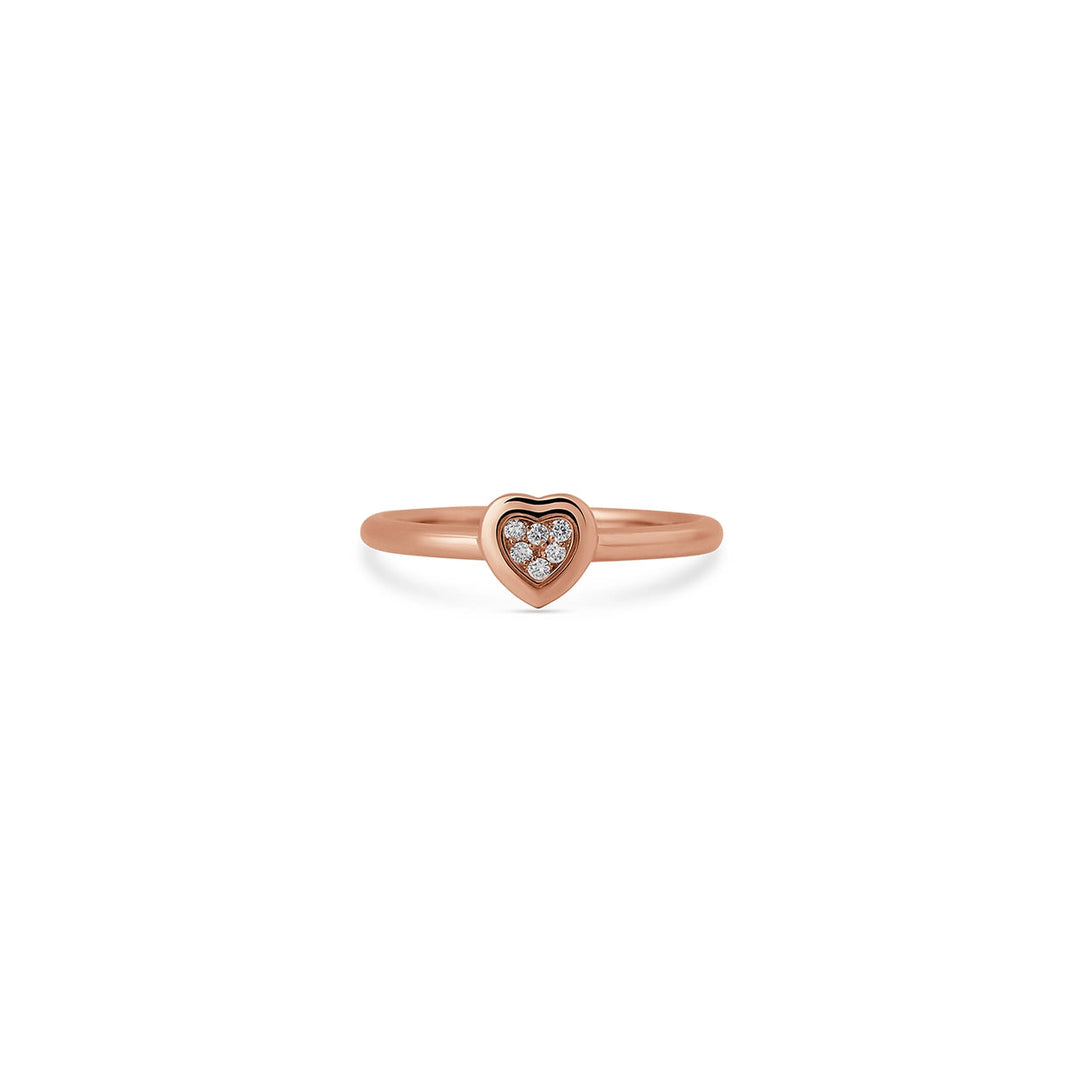 Amore rings with bambina diamond in rose gold (view 3)