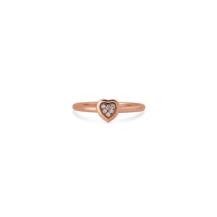 Amore rings with bambina diamond in rose gold (view 3)