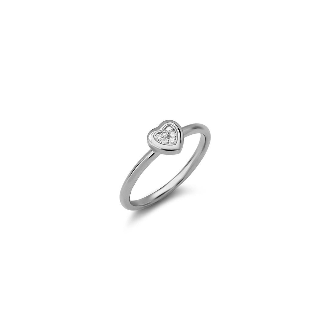 Amore rings with bambina diamond in white gold
