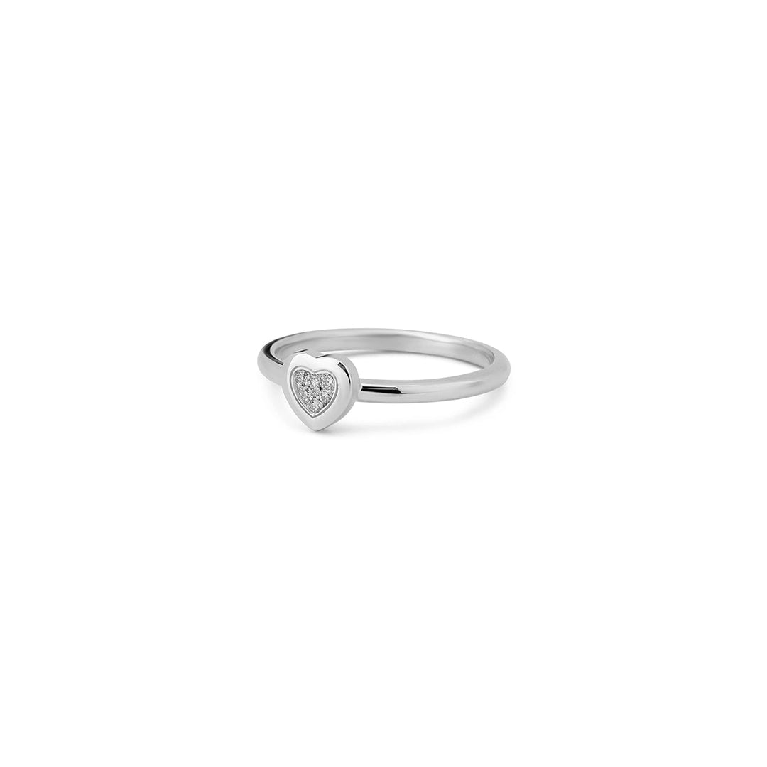 Amore rings with bambina diamond in white gold (view 2)