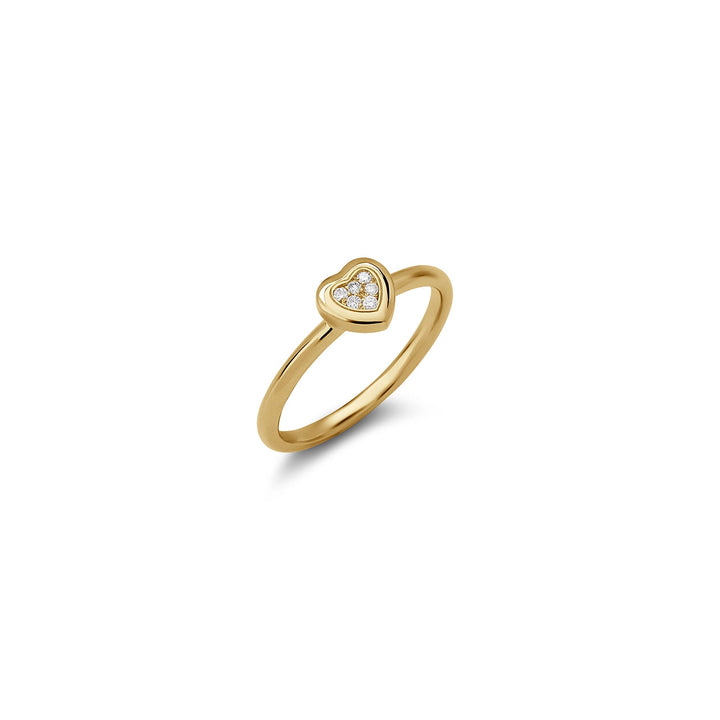 Amore rings with bambina diamond in yellow gold