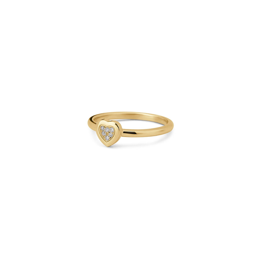 Amore rings with bambina diamond in yellow gold (view 2)