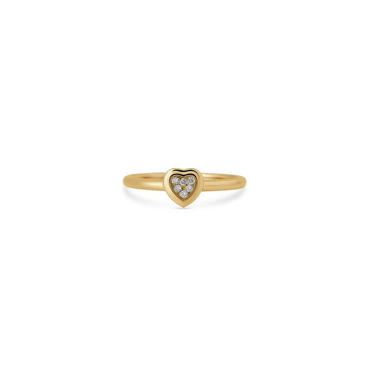 Amore rings with bambina diamond in yellow gold (view 3)