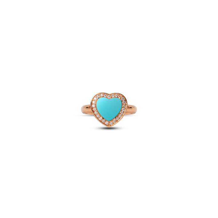 Amore rings with blue agate in rose gold, small size (view 3)