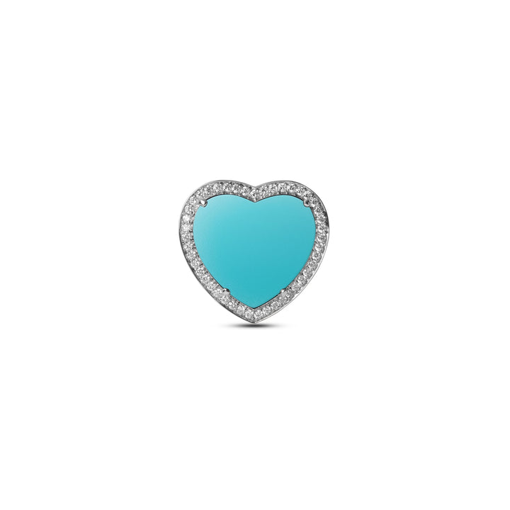Amore rings with blue agate in white gold, large size (view 3)