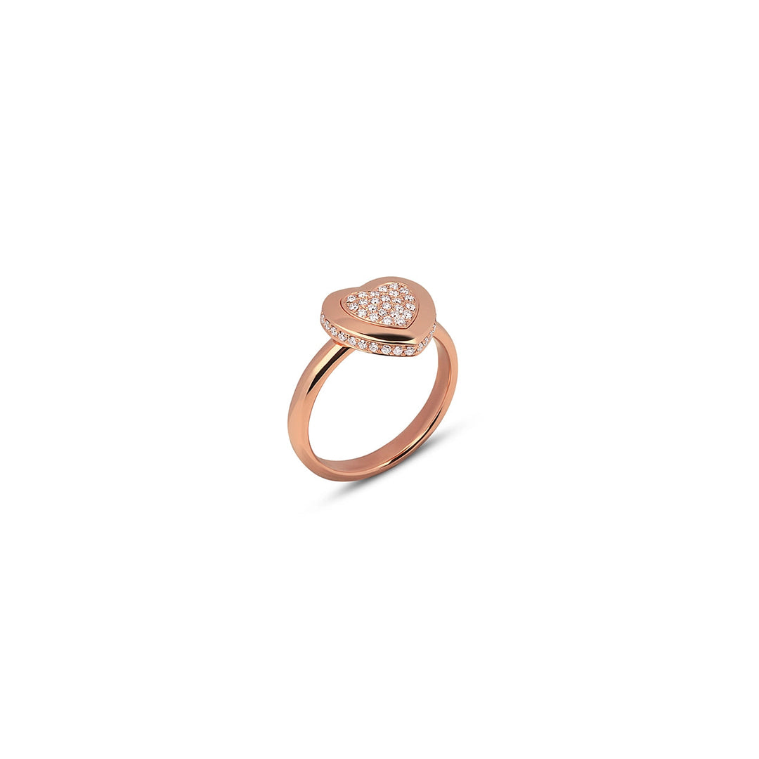 Amore rings with diamond in rose gold