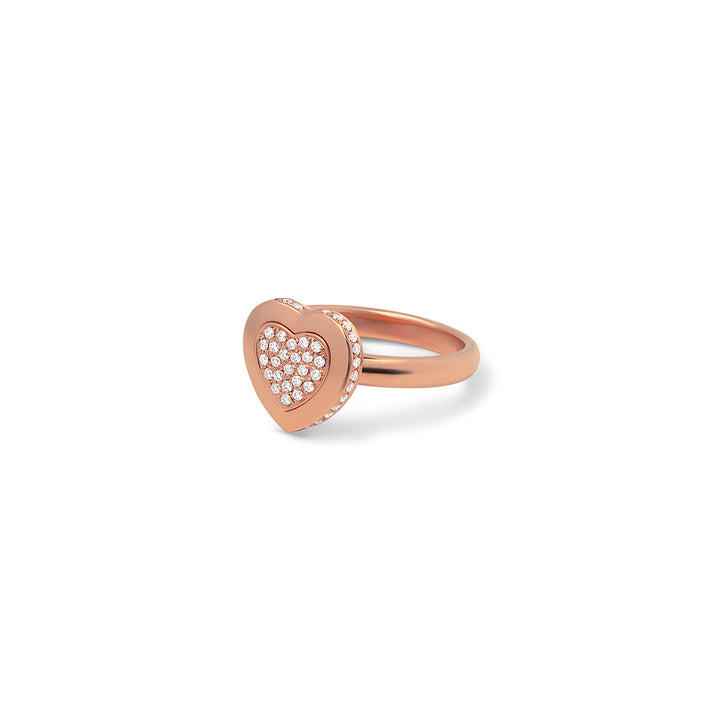 Amore rings with diamond in rose gold (view 2)
