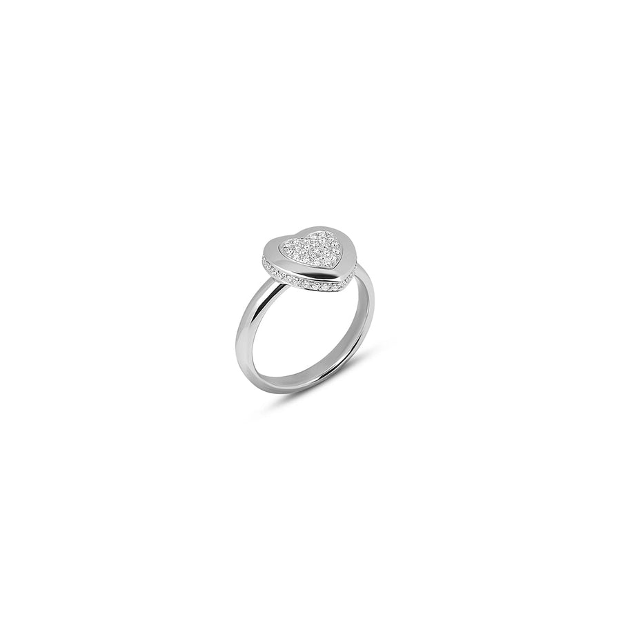 Amore rings with diamond in white gold