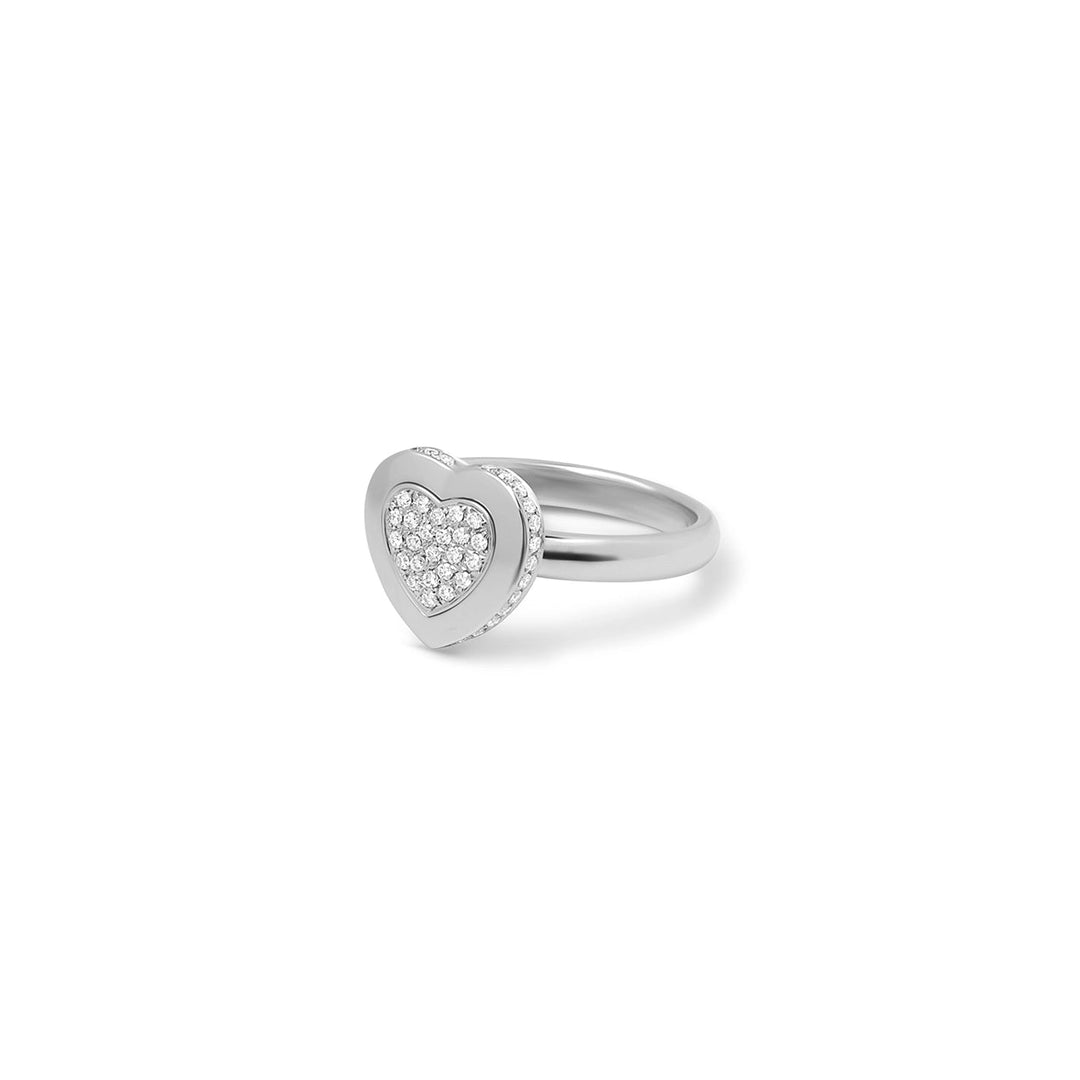 Amore rings with diamond in white gold (view 2)
