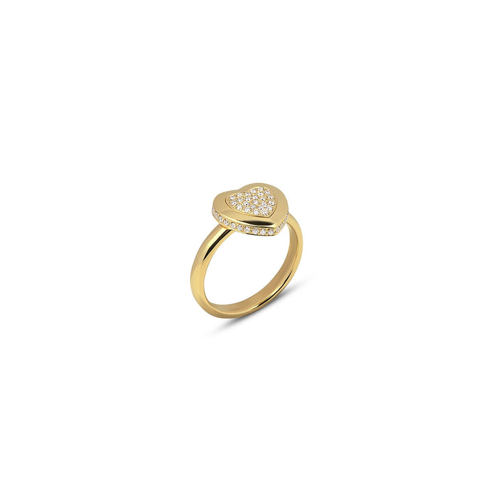 Amore rings with diamond in yellow gold