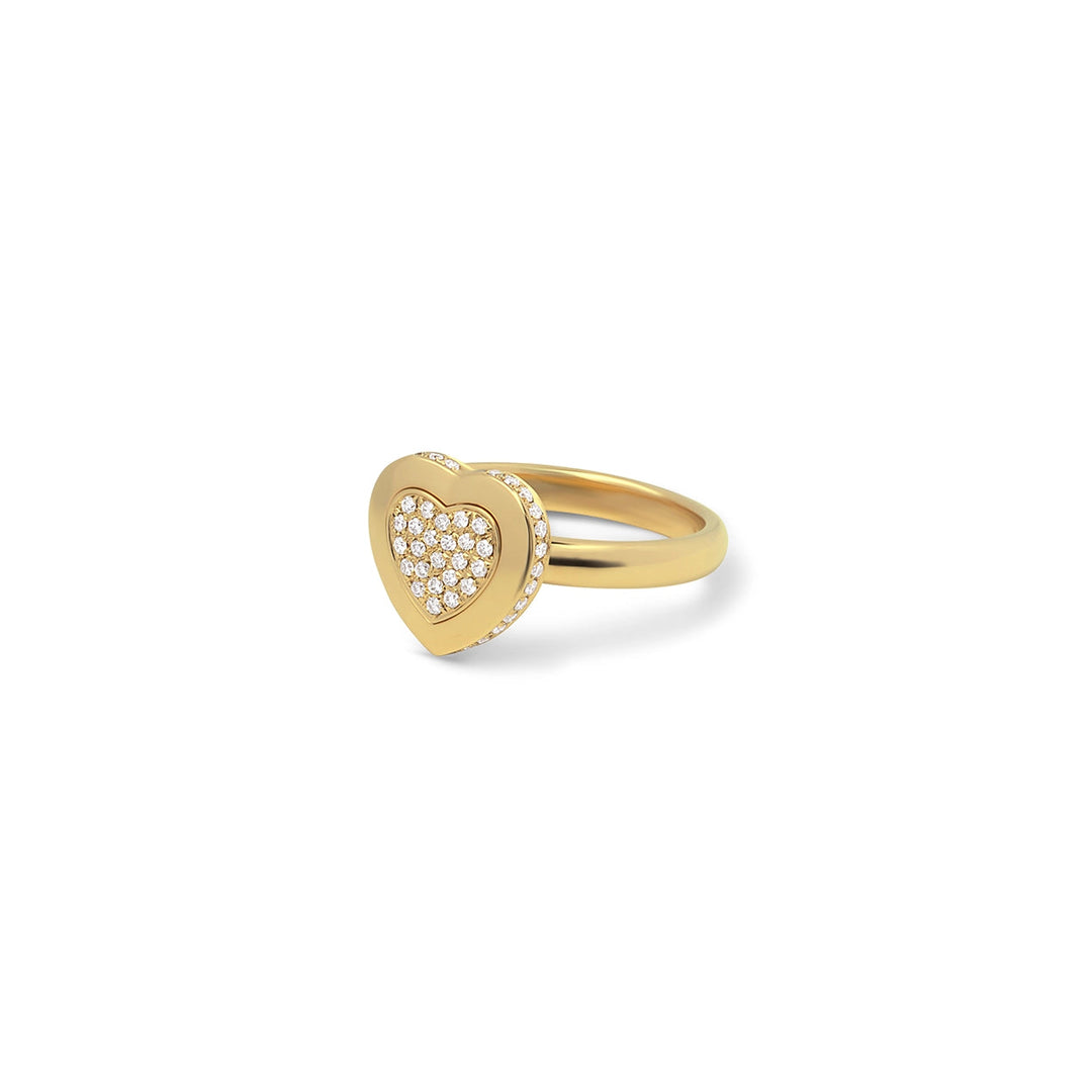 Amore rings with diamond in yellow gold (view 2)