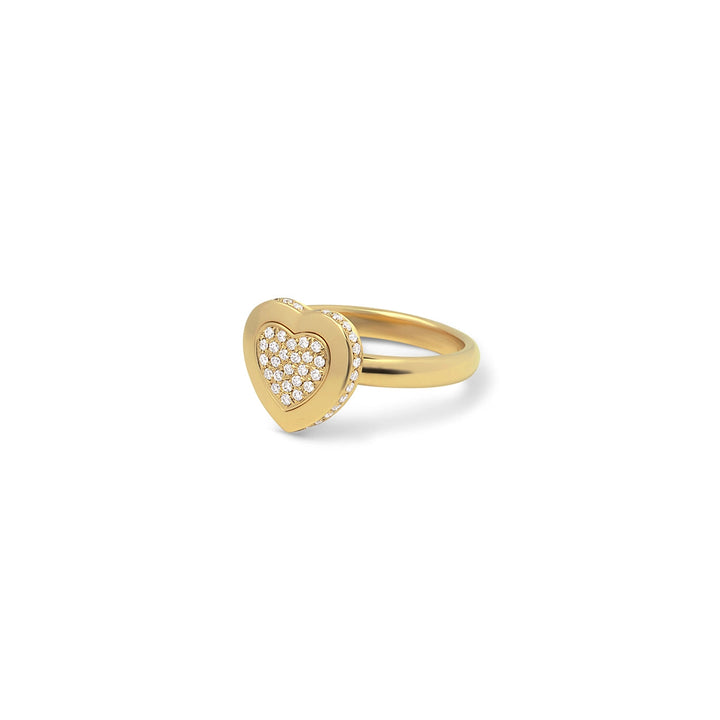 Amore rings with diamond in yellow gold (view 2)