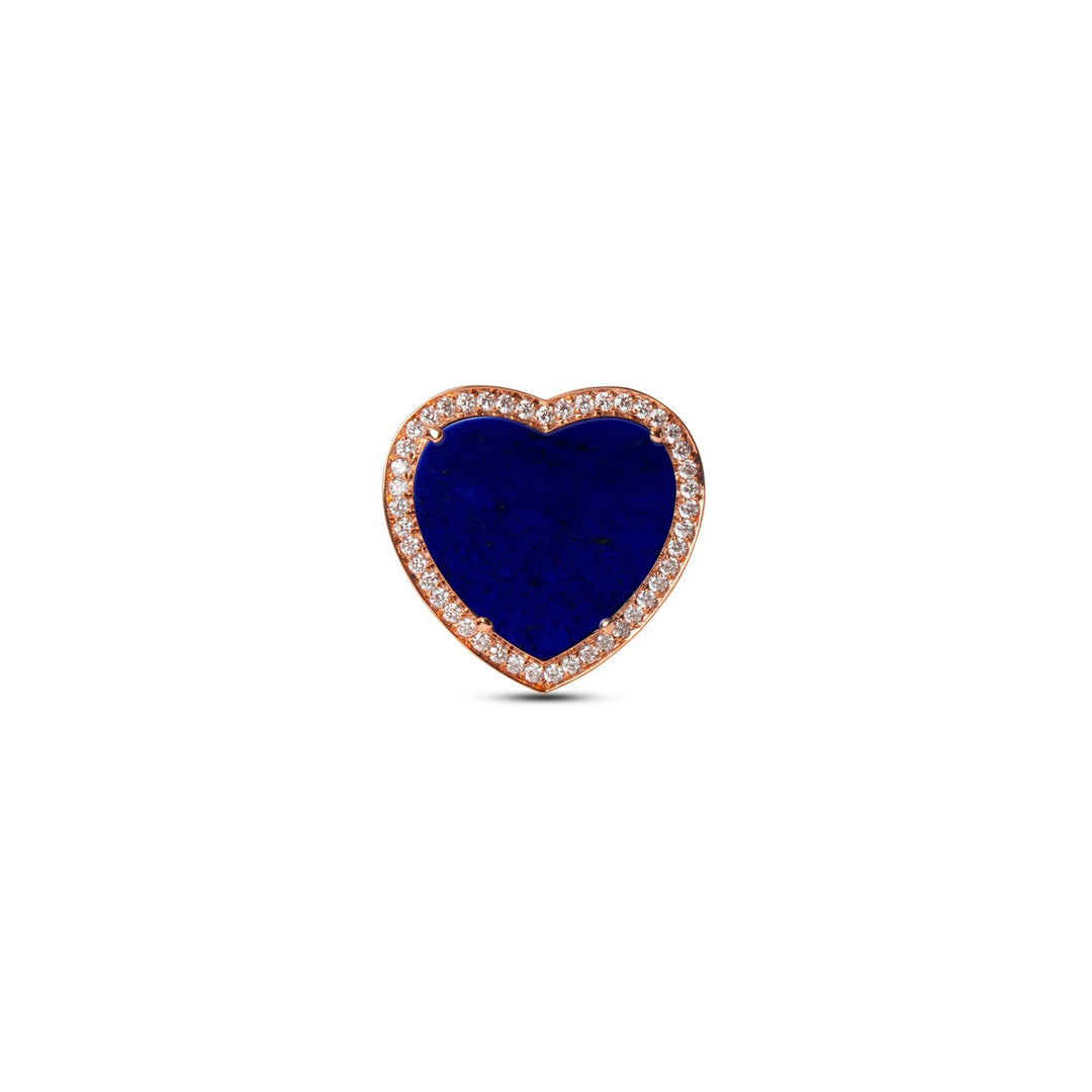Amore rings with lapis lazuli in rose gold, large size (view 3)