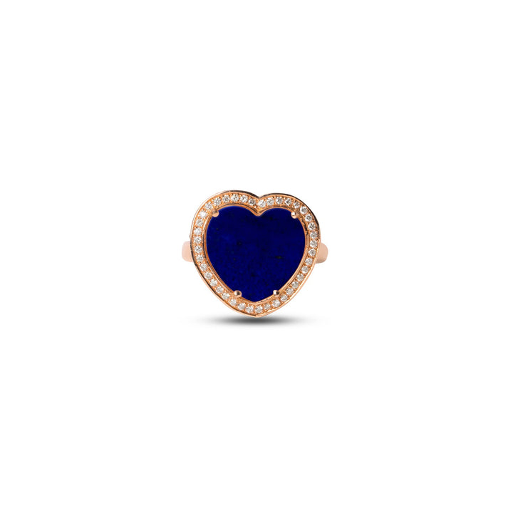 Amore rings with lapis lazuli in rose gold, medium size (view 3)