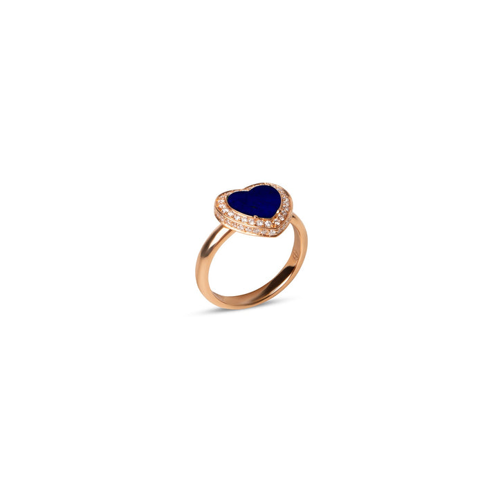Amore rings with lapis lazuli in rose gold, small size
