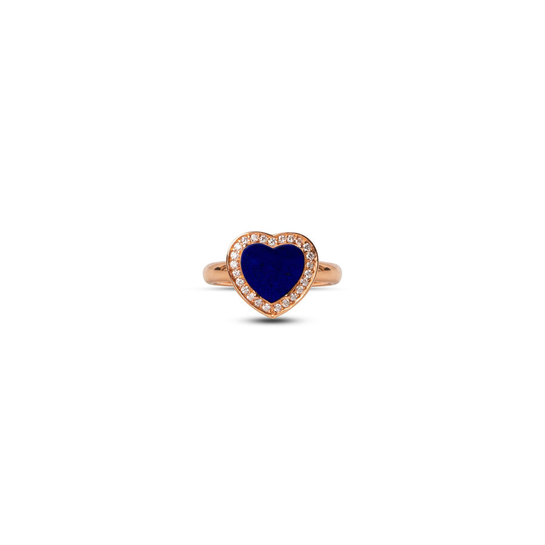 Amore rings with lapis lazuli in rose gold, small size (view 3)