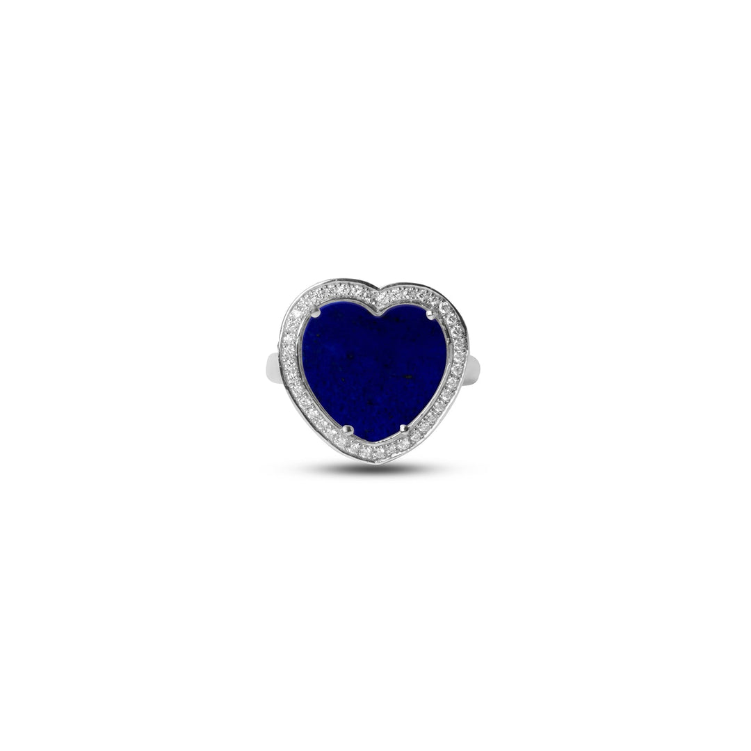 Amore rings with lapis lazuli in white gold, medium size (view 3)
