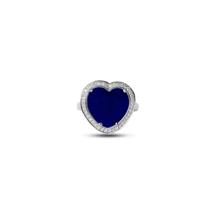 Amore rings with lapis lazuli in white gold, medium size (view 3)