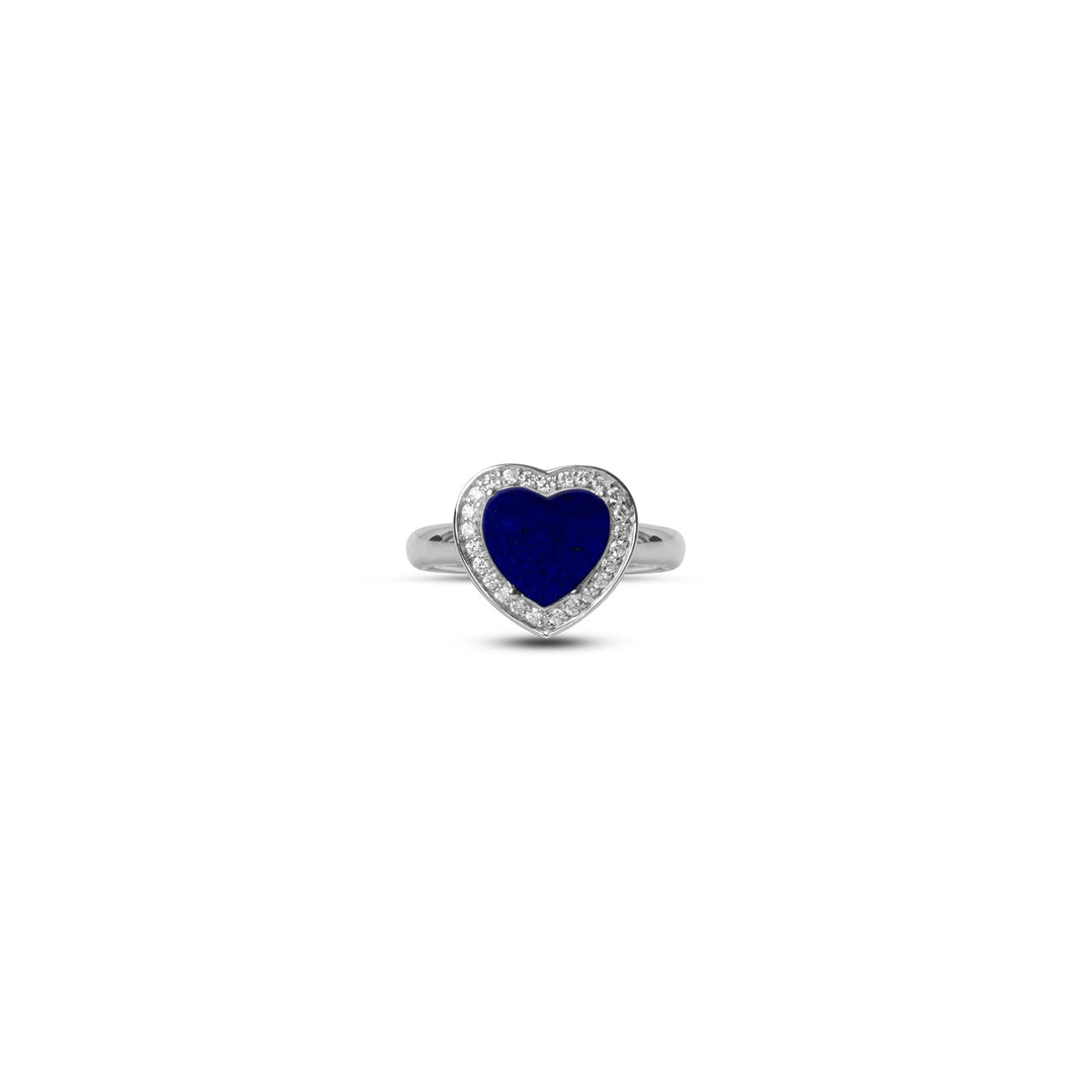 Amore rings with lapis lazuli in white gold, small size (view 3)