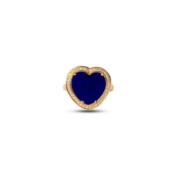 Amore rings with lapis lazuli in yellow gold, medium size (view 3)