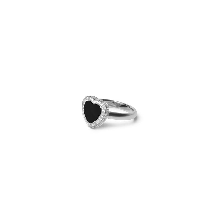 Amore rings with onyx in white gold, small size (view 2)
