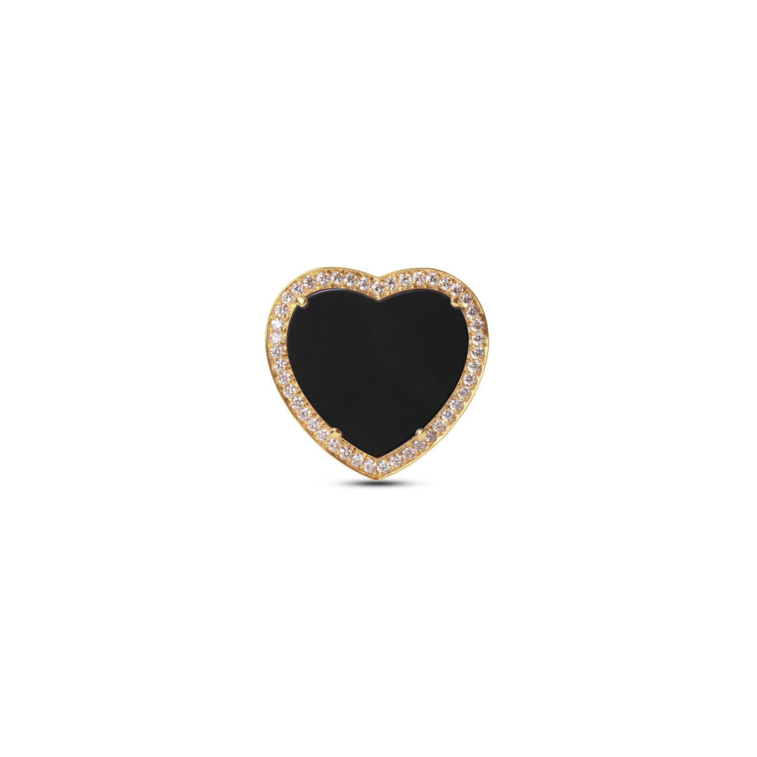 Amore rings with onyx in yellow gold, large size (view 3)
