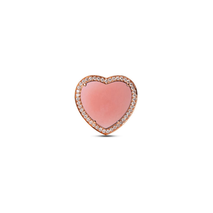 Amore rings with pink opal in rose gold, large size (view 3)