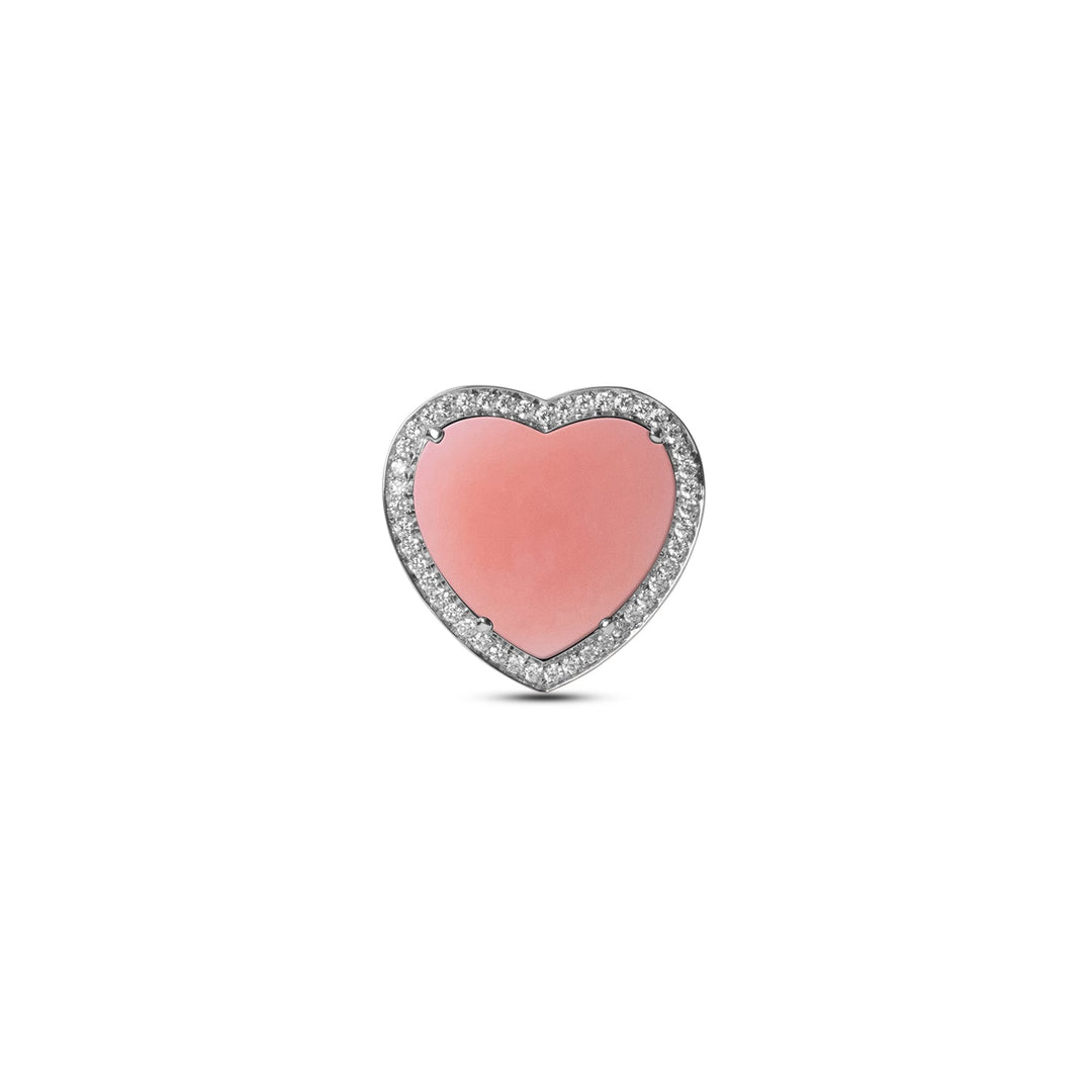 Amore rings with pink opal in white gold, large size (view 3)