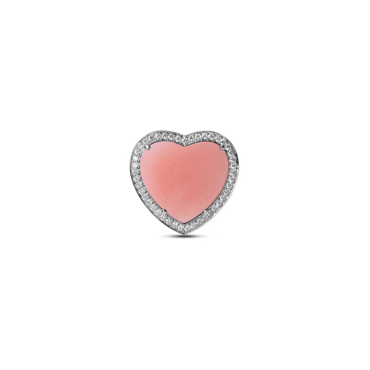 Amore rings with pink opal in white gold, large size (view 3)