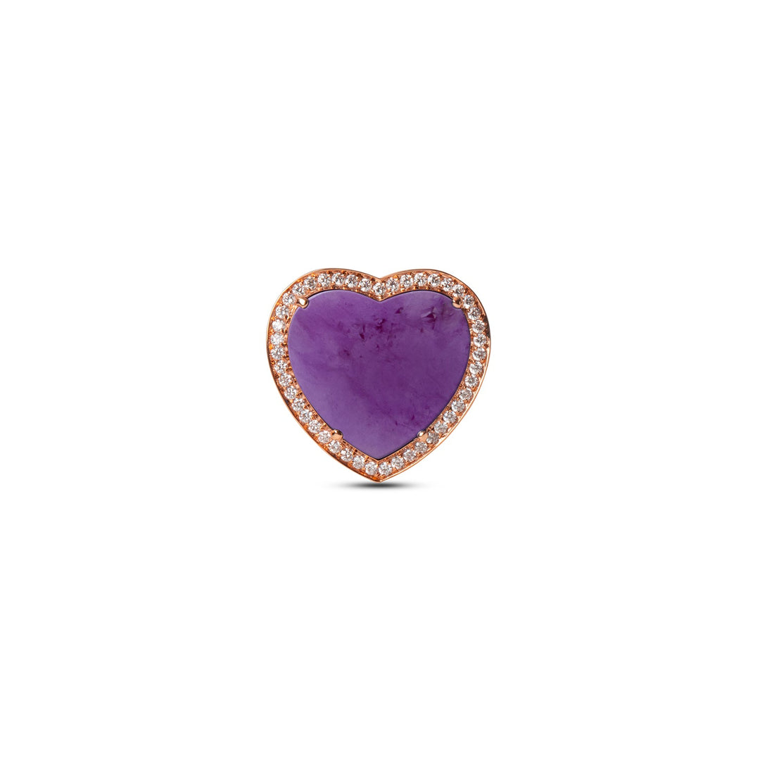 Amore rings with purple agate in rose gold, large size (view 3)