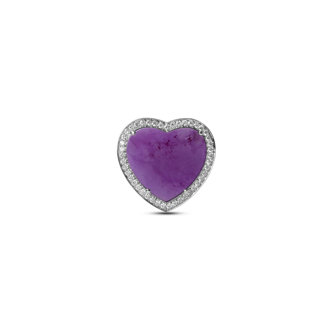 Amore rings with purple agate in white gold, large size (view 3)
