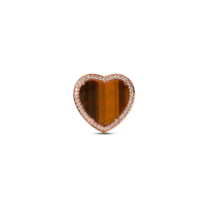 Amore rings with tiger eye in rose gold, large size (view 3)