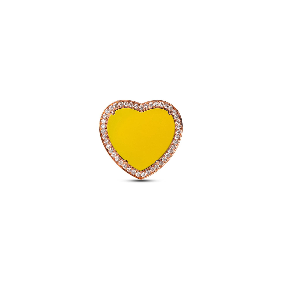 Amore rings with yellow agate in rose gold, large size (view 3)