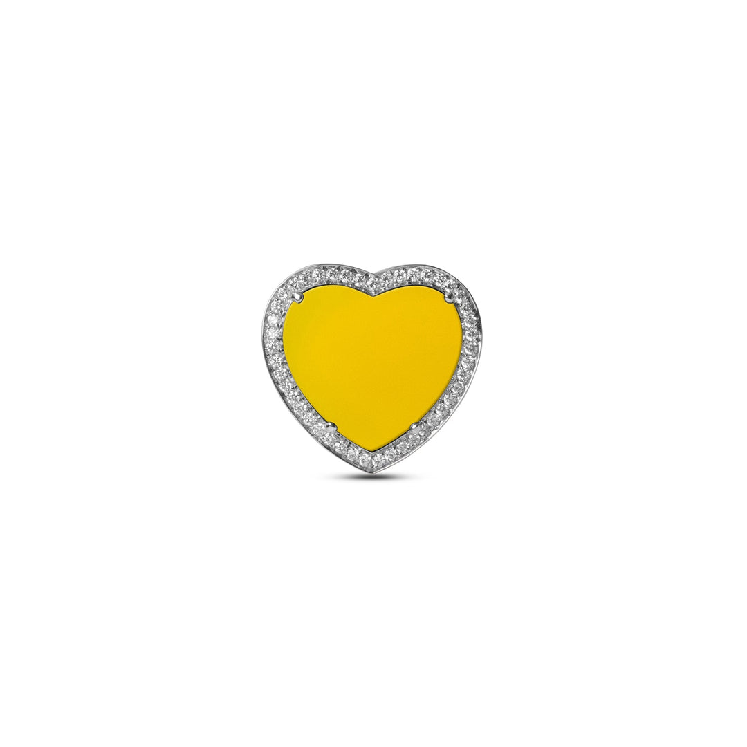 Amore rings with yellow agate in white gold, large size (view 3)